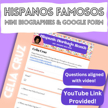 Preview of Celia Cruz - Mini Hispanic Biography Video and Questions
