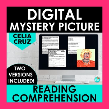 Preview of Celia Cruz Reading Comprehension Mystery Picture | Spanish Pixel Art