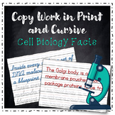 Cell Biology Copy Work Print and Cursive Handwriting Pract