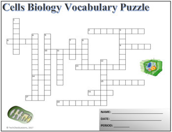 cell biology terminology crossword puzzle activity worksheet tpt