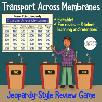Preview of Cell Cellular Transport Jeopardy Game - Membranes, Active and Passive Transport