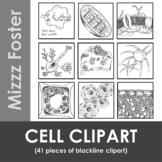 Cell Clipart 42 pieces (Black & White only)