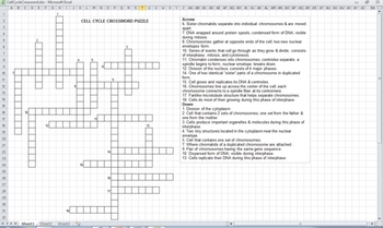 Preview of Cell Cycle Crossword Puzzle (electronically fillable & printable)
