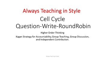 Preview of Cell Cycle Question-Write-RoundRobin Higher Order Thinking (Editable)