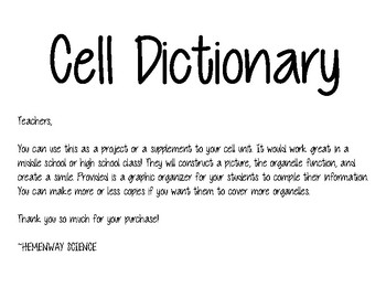 Preview of Cell Dictionary
