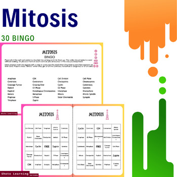 Preview of Cell Division Bingo: 30 Mitosis-themed Bingo Sheets