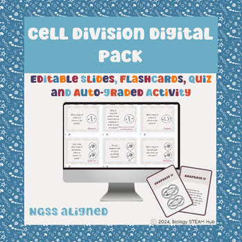 Preview of Cell Division Digital Pack: Editable Flashcards, Quiz & Auto-graded Activity