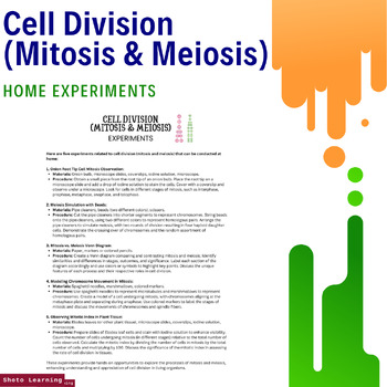 Preview of Cell Division Exploration Kit: Hands-On Experiments for Mitosis and Meiosis