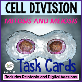 Preview of Mitosis Meiosis Cell Division Task Cards