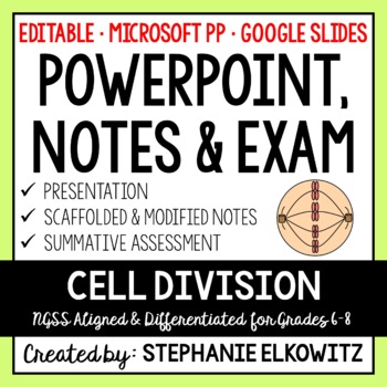 Preview of Cell Division PowerPoint, Notes & Exam - Google Slides