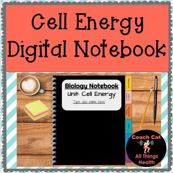 Preview of Cell Energy Digital Notebook: Distance Learning / Printable
