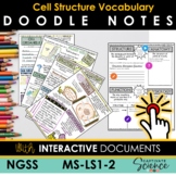 Cell Function MS-LS1-2 Vocabulary Doodle Notes plus INTERACTIVE