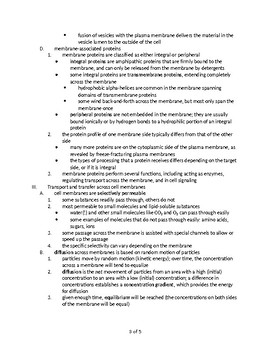 Cell Membrane Structure and Functions - (Quick Review and Handout)