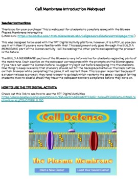 Cell Membrane Webquest (BIOMAN)