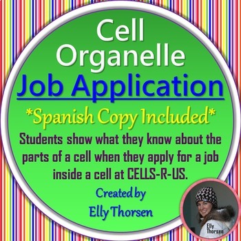 Preview of Cell Organelle Job Application Assignment in English and Spanish