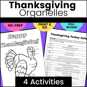 Cell Organelle Review: 4 Thanksgiving Themed Activities for Biology