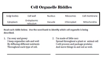 Cell Riddles Worksheet Answers Life Science - A Worksheet Blog
