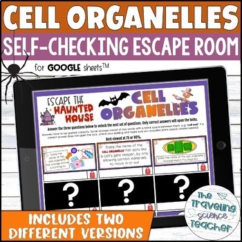 Preview of Cell Organelles Digital Escape Room Activity for Halloween Science