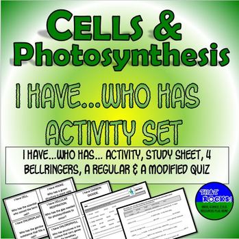 Preview of Cells Organelles and Photosynthesis I Have Who Has Activity Set