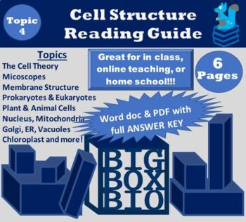 Preview of Guided Reading: Cell parts, Organelles, Structures, and Their Functions