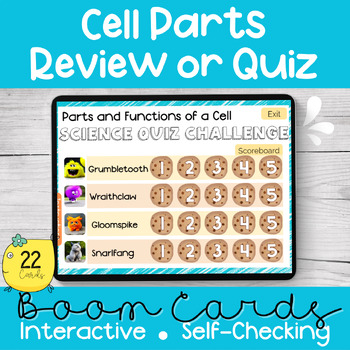 Preview of Cell Parts and Functions - Review or Quiz Game - Boom Cards