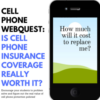 Preview of Cell Phone Insurance research activity - webquest