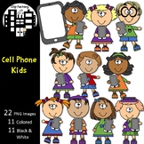 Cell Phone Kids Clip Art