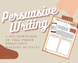 Cell Phone Persuasive Writing Worksheet