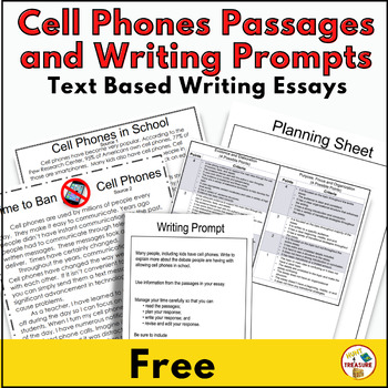Preview of Cell Phones Passages and Writing Prompts | B.E.S.T. Text Based Writing Essays