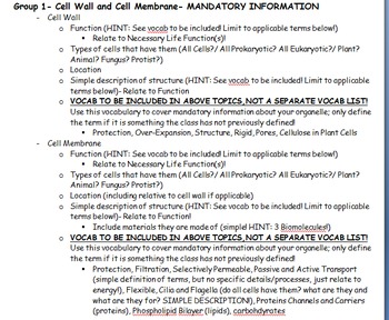 Preview of Cell Project- New and Improved! Alligned with NGSS and Common Core