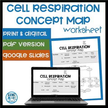 Cell Respiration Concept Map Worksheet (PDF and Google Slides)
