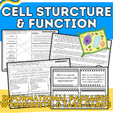 Cell Structure & Function Packet & Task Cards-NGSS MS-LS1-