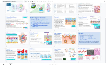 Preview of Cell Structure, Function, and Membrane Transport Notes / Slides for Biology
