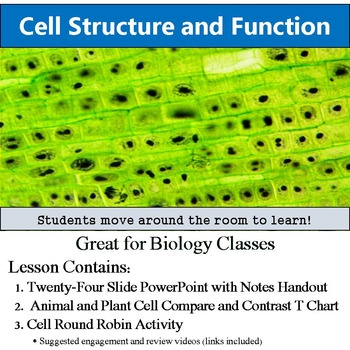 Preview of Cell Structure and Function - Animal and Plant Cell Parts and Activity