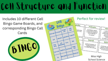 Preview of Cell Structure and Function Bingo Activity