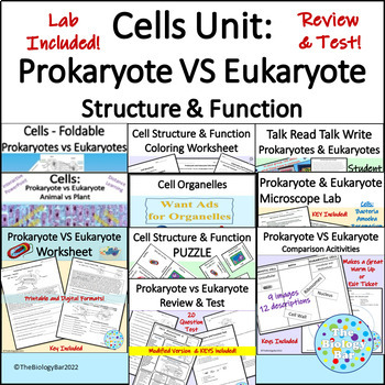 Preview of Cell Structure and Function Biology Unit Bundle Pro Eu Plant Animal