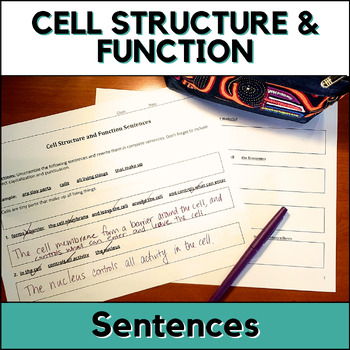 Preview of Cell Structure and Function Sentence Construction Activity - Digital & EDITABLE
