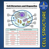 Cell Structure and Organelles -- Notes and Worksheet Set (