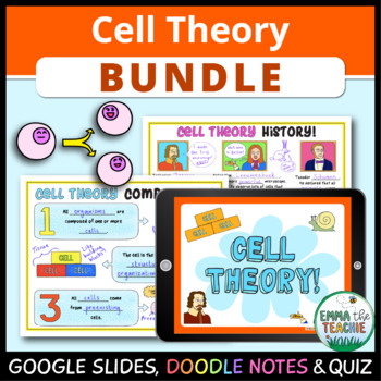 Preview of Cell Theory Bundle - Google Slides Activities, Doodle Notes and Quiz