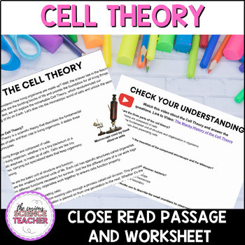 Preview of Cell Theory Close Read {Printable and Digital}