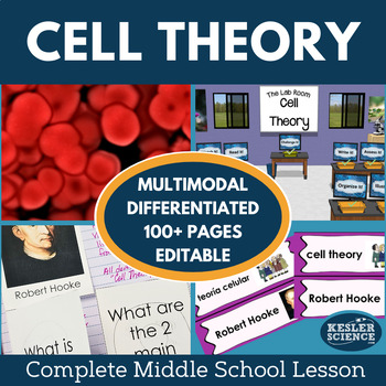Preview of Cell Theory Grade 6 7 8 Science Lesson, Hands-on, Leveled Activities