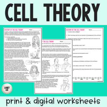 Preview of Cell Theory - Reading Comprehension Worksheets