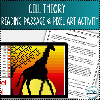 Preview of Cell Theory Reading Passage and Pixel Art Activity