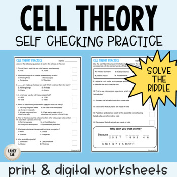 Preview of Cell Theory Self Checking Practice