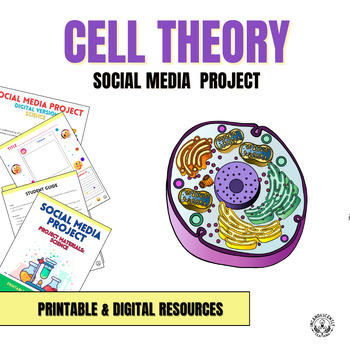 Preview of Cell Theory Social Media Project with Digital Resources, Grades 5-12