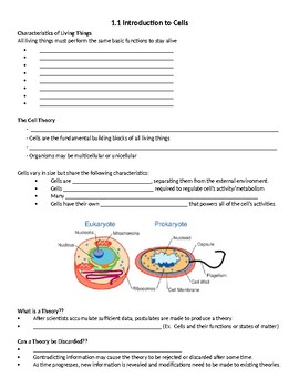 Cell Theory Student Notes (IB syllabus topic 1.1) by Jennifer T | TpT