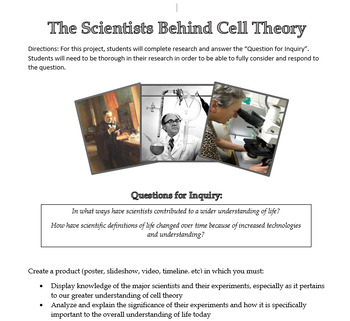 Preview of Cell Theory Timeline Assignment