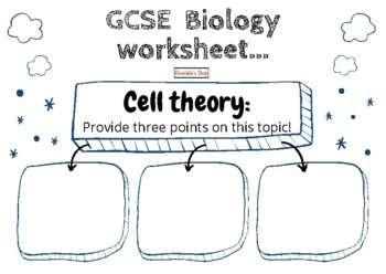 Preview of Cell Theory Worksheet | Basic Biology | GCSE AQA Prep for Exams