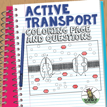 Preview of Cell Transport Active Transport Coloring Page and Application Questions