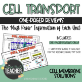 Cell Transport Biology One-Pager Review [Digital Learning]